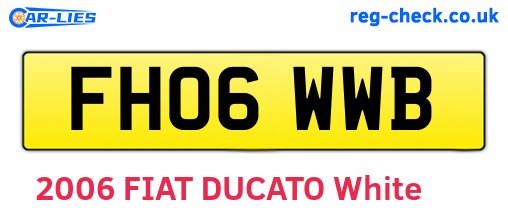 FH06WWB are the vehicle registration plates.