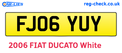 FJ06YUY are the vehicle registration plates.