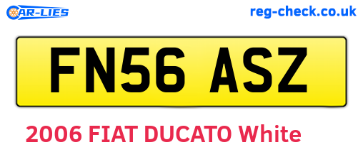 FN56ASZ are the vehicle registration plates.