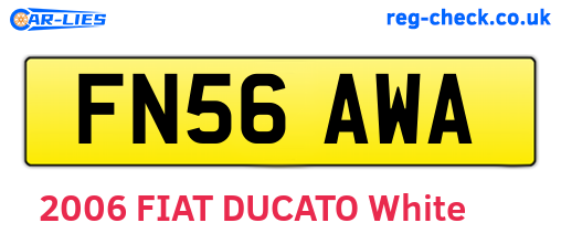 FN56AWA are the vehicle registration plates.