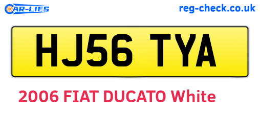 HJ56TYA are the vehicle registration plates.