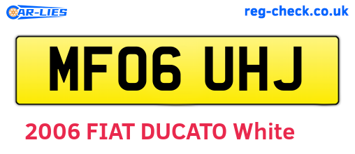 MF06UHJ are the vehicle registration plates.