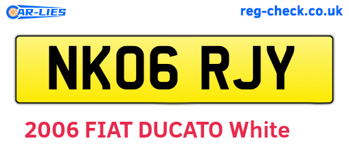 NK06RJY are the vehicle registration plates.