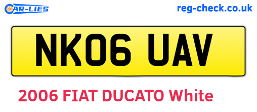 NK06UAV are the vehicle registration plates.