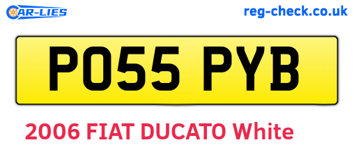 PO55PYB are the vehicle registration plates.