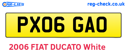 PX06GAO are the vehicle registration plates.