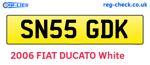 SN55GDK are the vehicle registration plates.