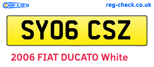 SY06CSZ are the vehicle registration plates.