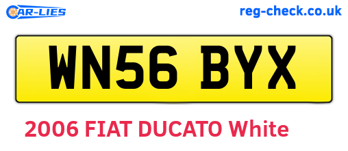 WN56BYX are the vehicle registration plates.