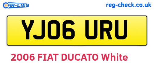 YJ06URU are the vehicle registration plates.