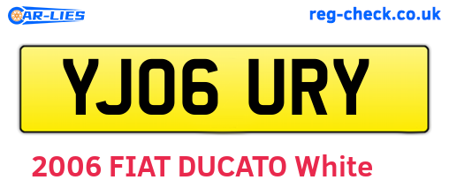 YJ06URY are the vehicle registration plates.