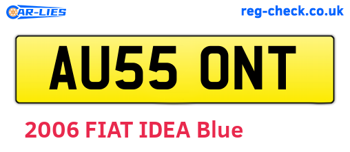 AU55ONT are the vehicle registration plates.