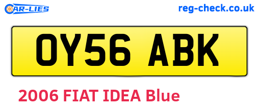 OY56ABK are the vehicle registration plates.