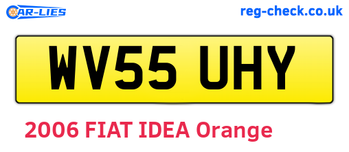 WV55UHY are the vehicle registration plates.