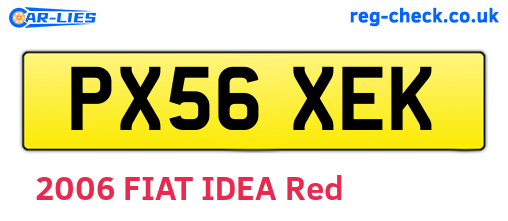 PX56XEK are the vehicle registration plates.