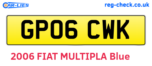 GP06CWK are the vehicle registration plates.