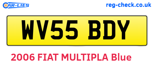 WV55BDY are the vehicle registration plates.