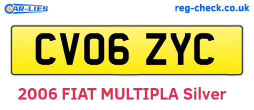 CV06ZYC are the vehicle registration plates.