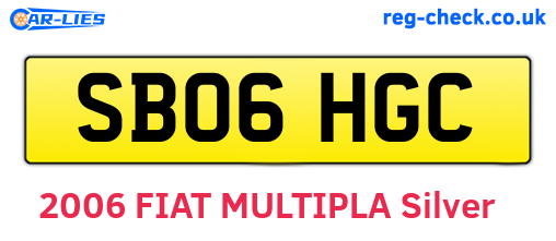 SB06HGC are the vehicle registration plates.