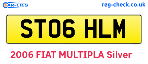 ST06HLM are the vehicle registration plates.