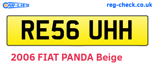 RE56UHH are the vehicle registration plates.