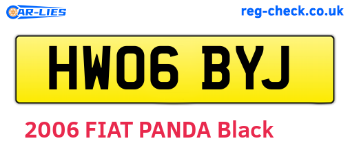 HW06BYJ are the vehicle registration plates.