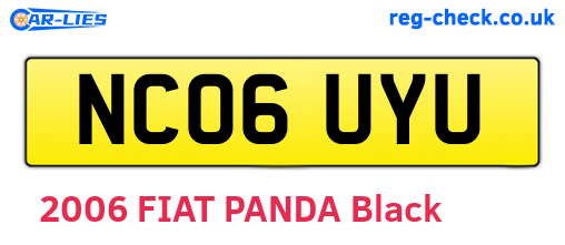 NC06UYU are the vehicle registration plates.