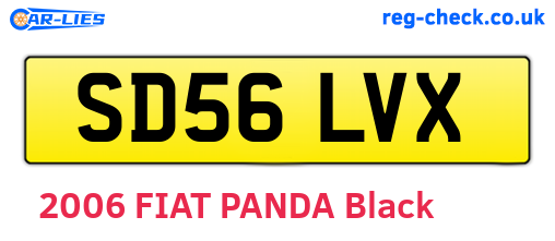 SD56LVX are the vehicle registration plates.