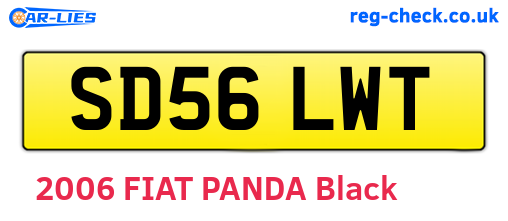 SD56LWT are the vehicle registration plates.