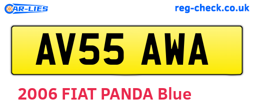 AV55AWA are the vehicle registration plates.