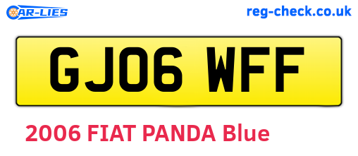 GJ06WFF are the vehicle registration plates.