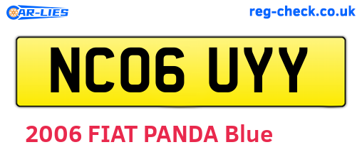 NC06UYY are the vehicle registration plates.