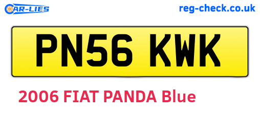 PN56KWK are the vehicle registration plates.