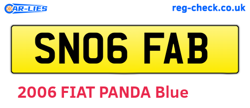 SN06FAB are the vehicle registration plates.