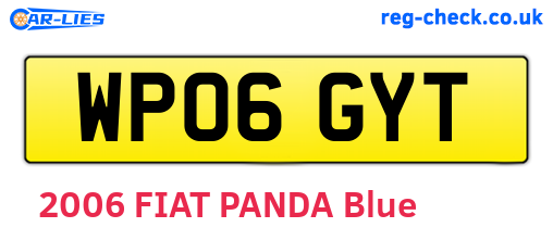 WP06GYT are the vehicle registration plates.
