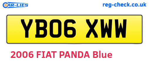 YB06XWW are the vehicle registration plates.