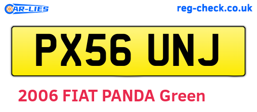 PX56UNJ are the vehicle registration plates.