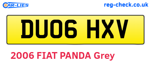 DU06HXV are the vehicle registration plates.