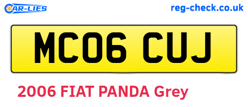 MC06CUJ are the vehicle registration plates.