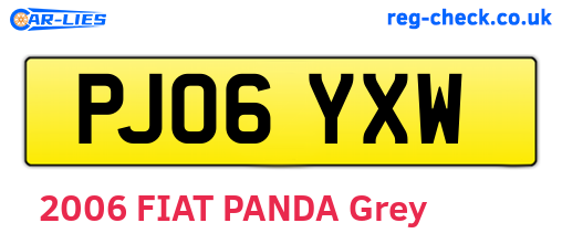 PJ06YXW are the vehicle registration plates.