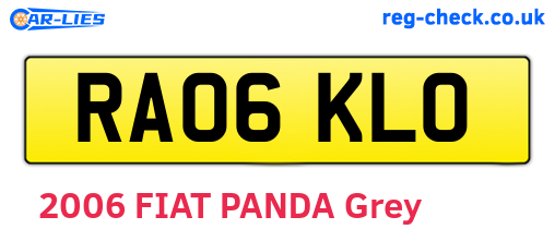 RA06KLO are the vehicle registration plates.