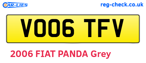 VO06TFV are the vehicle registration plates.