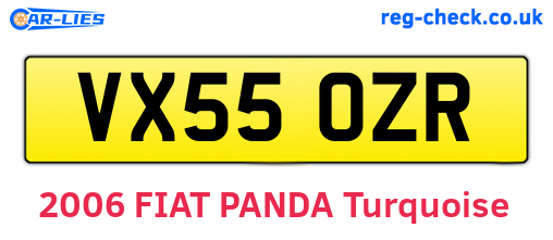 VX55OZR are the vehicle registration plates.