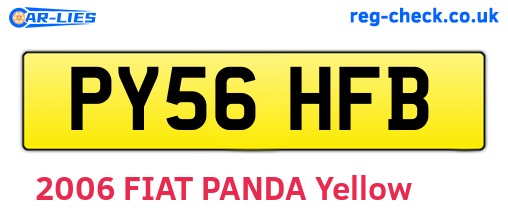 PY56HFB are the vehicle registration plates.