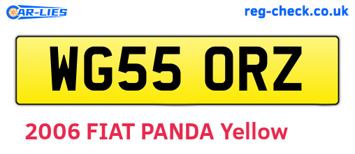 WG55ORZ are the vehicle registration plates.