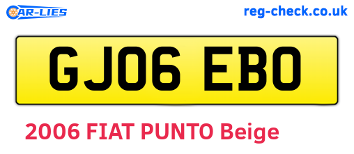GJ06EBO are the vehicle registration plates.