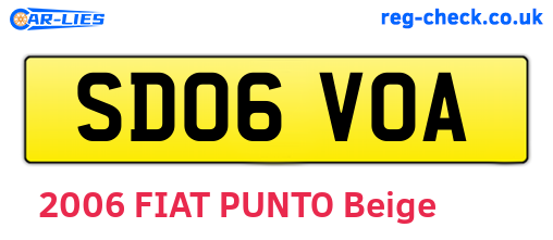SD06VOA are the vehicle registration plates.