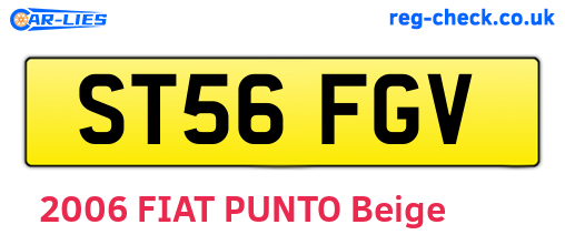 ST56FGV are the vehicle registration plates.