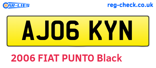 AJ06KYN are the vehicle registration plates.