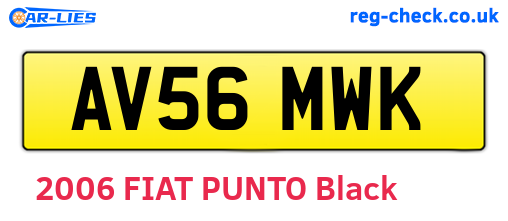 AV56MWK are the vehicle registration plates.
